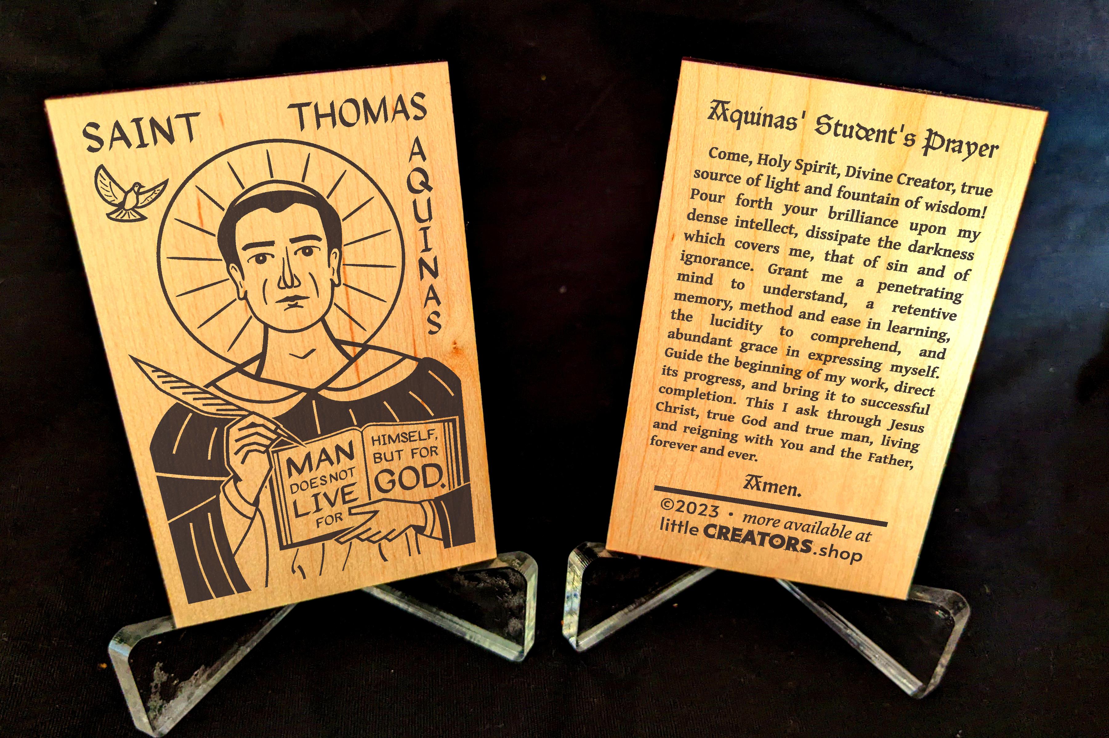 Thomas Aquinas Prayer Card Little Creators