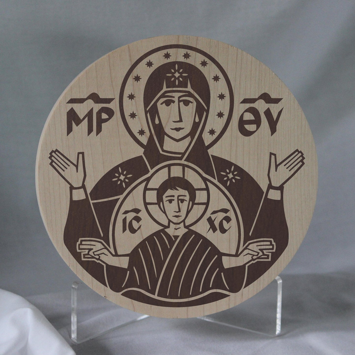 Mary, Theotokos - 6" Round